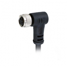 Cable Assembly, A Code - M8 3pins A code female right angle molded cable, unshielded, PVC, -10°C~+80°C, 24AWG 0.25mm²